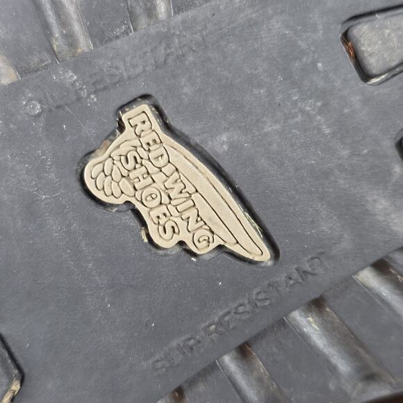 Red Wing Men's 10.5 D Brown Leather Boots 6711 Steel Toe Work Safety slip on - Picture 10 of 12